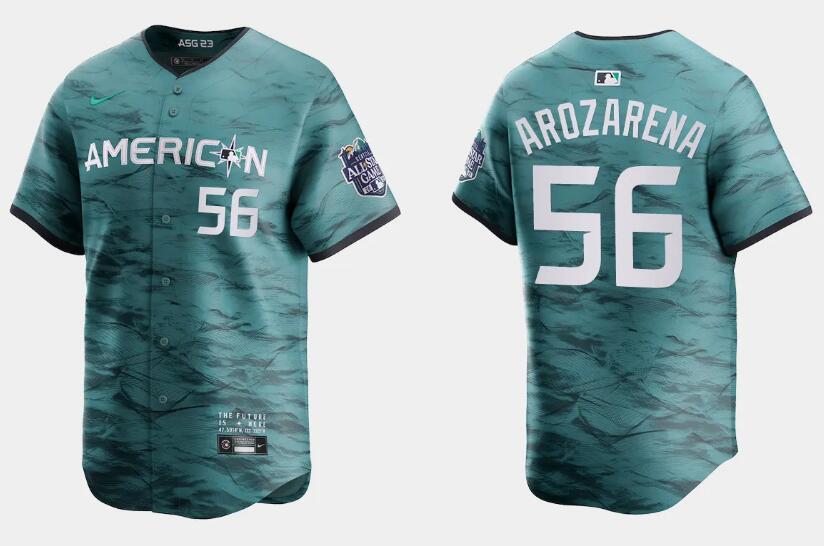 Men's Tampa Bay Rays #56 Randy Arozarena Teal 2023 All-star Cool Base Stitched Baseball Jersey Men's Tampa Bay Rays #56 Randy Arozarena Teal 2023 All-star Cool Base Stitched Baseball Jersey